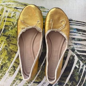 Chloe gold ballerina flats